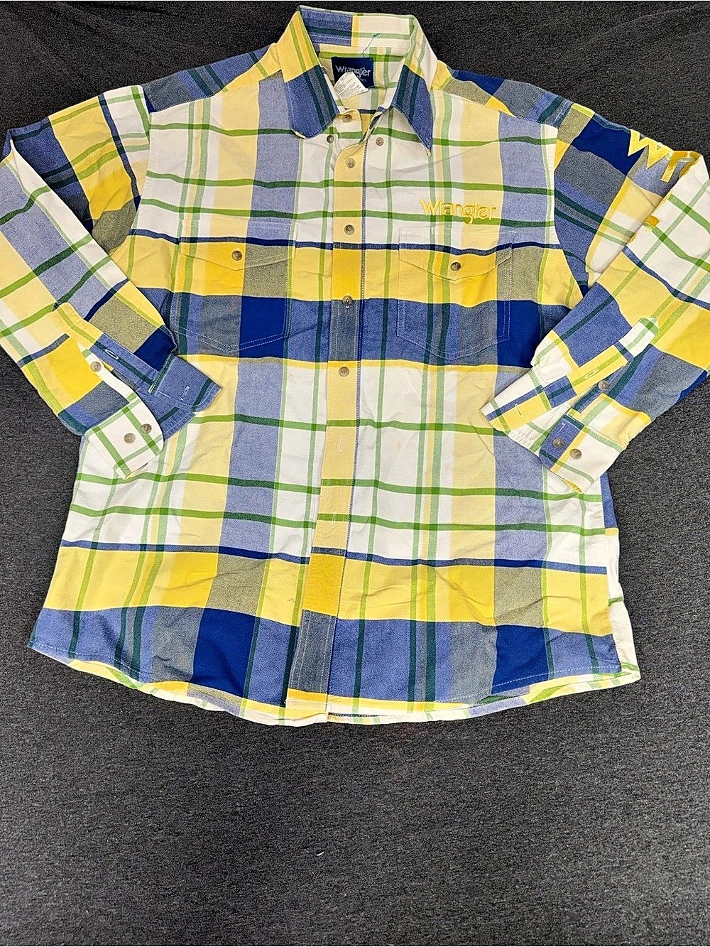 Wrangler Men's Plaid Cotton Shirt Size Large